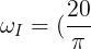 \large \omega _{I}=(\frac{20}{\pi })rps x \frac{2\pi }{1 rps}rad/s=40 rad/s